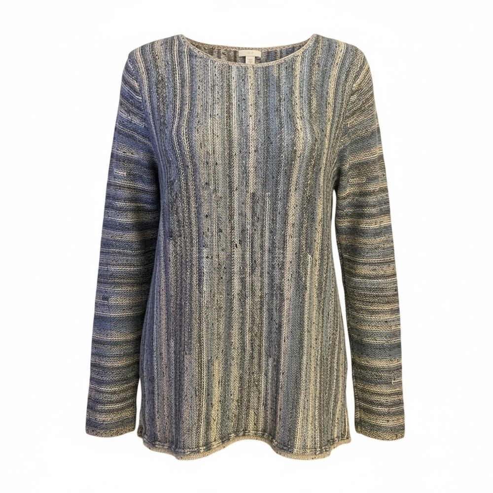 J. Jill Blue and Gray Long Sleeve Top